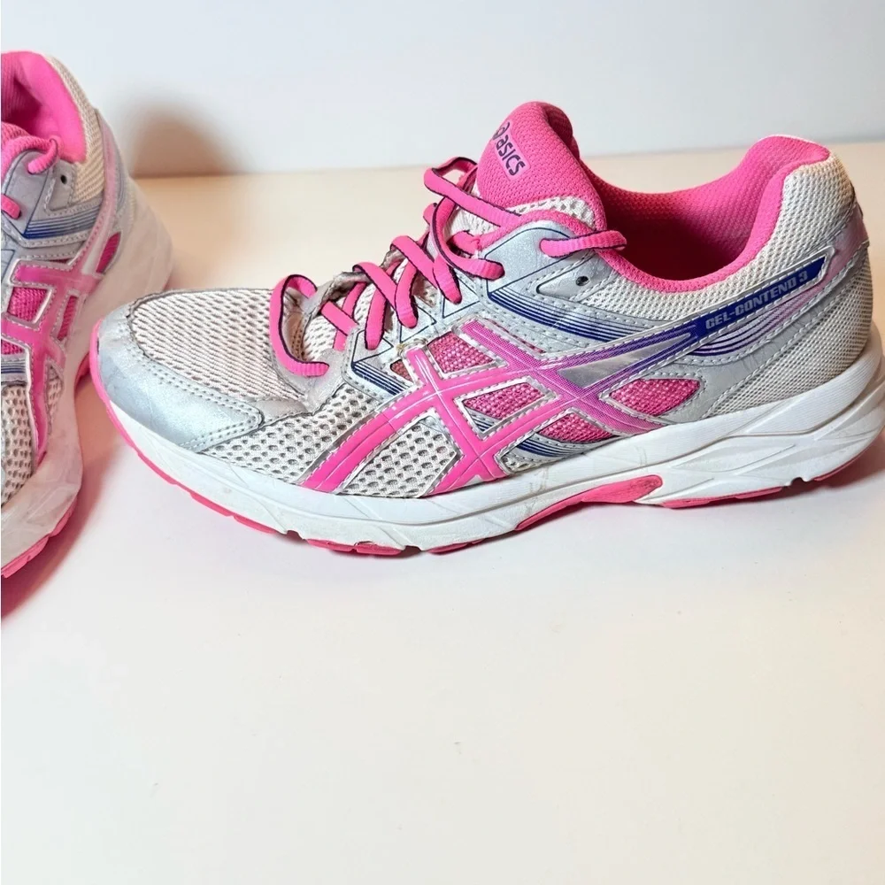 ASICS Women's Pink and Silver Athletic Shoes Sz 8.5